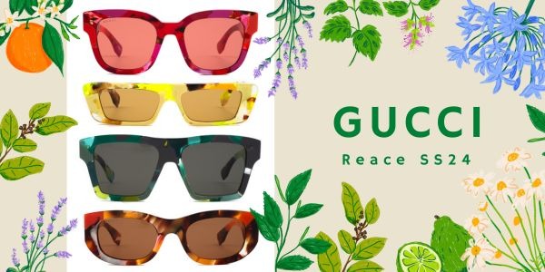 Nowe okulary przeciwsłoneczne GUCCI ReAce z acetatu pochodzącego z recyklingu